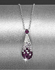 Sterling Silver Crystal Teardrop Pendant