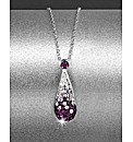 Sterling Silver Crystal Teardrop Pendant