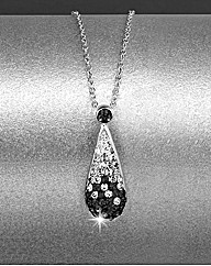 Sterling Silver Crystal Teardrop Pendant