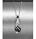 Sterling Silver Crystal Teardrop Pendant