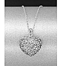 Sterling Silver 3D Crystal Heart Pendant