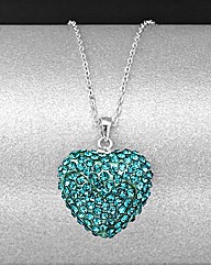 Sterling Silver 3D Crystal Heart Pendant