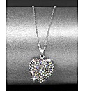 Sterling Silver 3D Crystal Heart Pendant