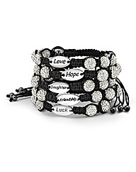 Crystal Bead Sentiment Bracelet