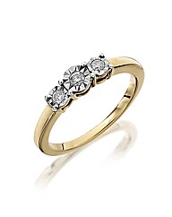 9ct Gold Illusion-Set Trilogy Ring