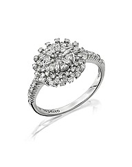 9ct White Gold Diamond Cluster Ring