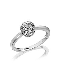 9ct White Gold Diamond-Set Cluster Ring