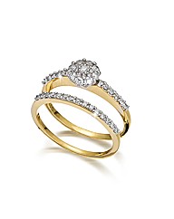 9ct Gold Two-Piece Diamond-Set Ring