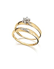 9ct Gold Two-Piece Diamond-Set Ring