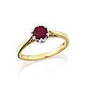 9ct Gold Ruby Solitaire Ring