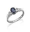 9ct White Gold 1ct Sapphire Ring