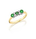 9ct Gold Emerald and Diamond-Set Ring