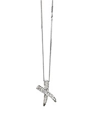 9ct White Gold Diamond-Set Pendant