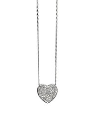 9ct White Gold Diamond-Set Pendant