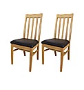 Ashgrove Solid Ash Slat Back Pair of Chr