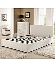 Santorini Fx Lthr Ottoman Kingsize Bed