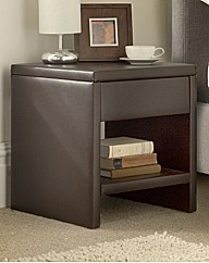 Faux Leather One Drawer Bedside Table