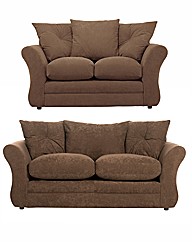 Sarah Faux Suede 3 and 2 Seater Sofa