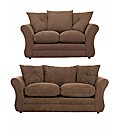 Sarah Faux Suede 3 and 2 Seater Sofa