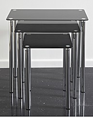 Odyssey Nest Of Tables - Black & Chrome