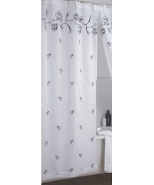 Rose Lined Voile Single Shower Curtain
