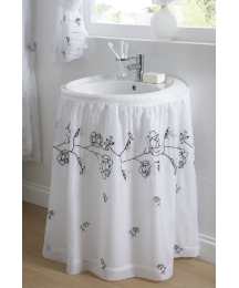 Rose Lined Voile Sink Surround