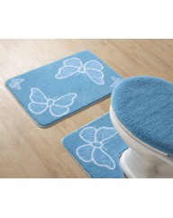 Butterflies Printed Bath Mat Set