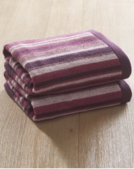 Pair Of Striped Hand Towels