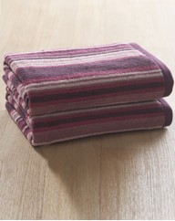 Pair Of Striped Bath Towels
