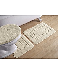 Greek Key Cotton Bath Mat Set