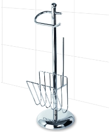 Chrome Toilet Roll Holder with Organiser