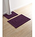 Plain Dye Two Piece Bath Mat Set