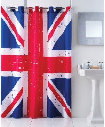 Union Jack Hookless Shower Curtain