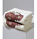 Pair of Floral Bloom Hand Towels by CL