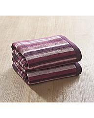 Pair Of Striped Hand Towels