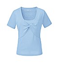 Pale Blue Twist Front T-Shirt
