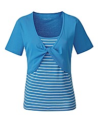 Turquoise Twist Front T-Shirt