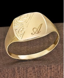 Gents 9ct Gold Personalised Signet Ring