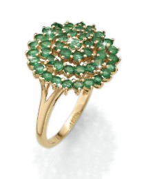 9 Carat Gold Emerald Cluster Ring