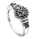 9ct Gold Black Diamond Cluster Ring