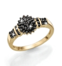 9ct Gold Black Diamond Cluster Ring