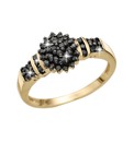 9ct Gold Black Diamond Cluster Ring