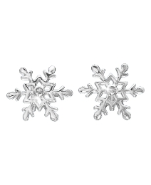 9ct White Gold Snowflake Earrings
