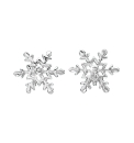 9ct White Gold Snowflake Earrings