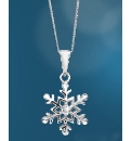 9ct White Gold Snowflake Necklace