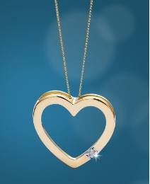 9ct Gold Diamond Accent Heart Pendant