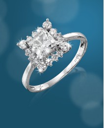 9 Carat White Gold Cubic Zirconia Ring