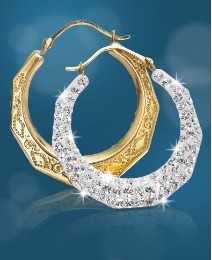 Evoke 9 Carat Gold Crystal-Set Earrings