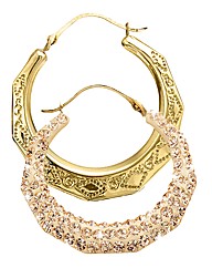 Evoke 9 Carat Gold Crystal-Set Earrings