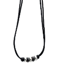 Fred Bennett Leather Beaded Necklace